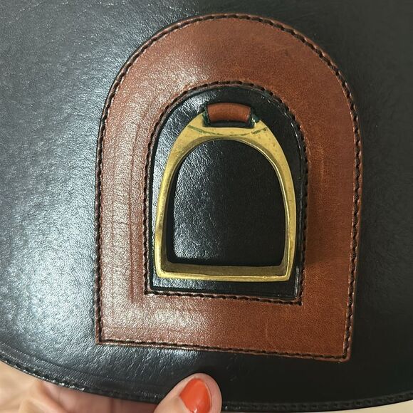 Vintage Genuine Leather Saddle Crossbody Horse Stirrup Brass ~Equestrian Gear - Picture 7 of 11